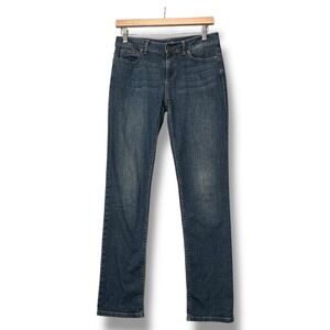 J.Jill Authentic Fit Slim Leg Jeans Size 2 Blue Stretch Denim‎ Mid Rise Classic